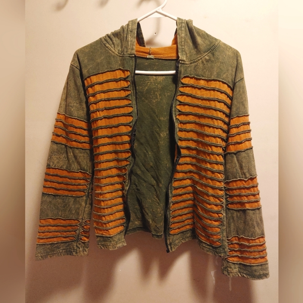 Womens patchwork hooded sweatshirt